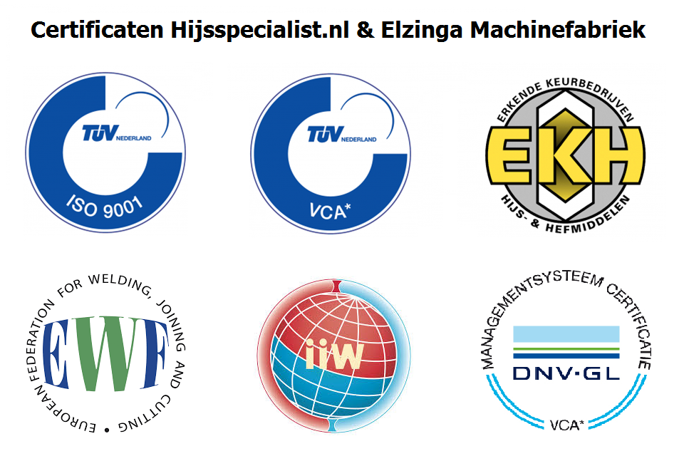 Hijsspecialist en Machinefabriek gecertificeerd